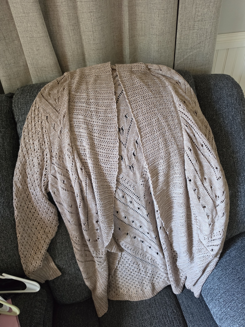 torrid Taupe Open-Knit Draped Cardigan